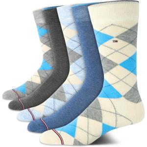 Tommy Hilfiger Mens Dress Socks – 5 Pack Lightweight Everyday Crew Work Socks for Men for Casual & Formal Wear, Size 7-12(Blue/Grey)