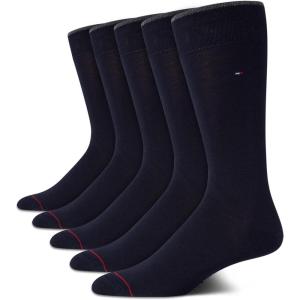 Tommy Hilfiger Mens Dress Socks – 5 Pack Lightweight Everyday Crew Work Socks for Men for Casual & Formal Wear, Size 7-12(Navy)