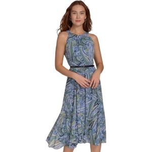 Tommy Hilfiger Solo Dot Chiffon Midi Dress(French Blue Multi)