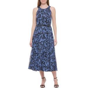 Tommy Hilfiger Solo Dot Chiffon Midi Dress(Sky Captain Multi)