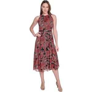 Tommy Hilfiger Solo Dot Chiffon Midi Dress(Sky Captain/Samba)