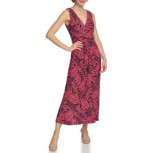 Tommy Hilfiger Womens Floral Maxi Dress(Sky Captain/Paradise Pink)