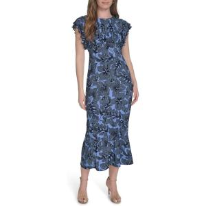Tommy Hilfiger Women’s Flutter Sleeves Jersey Midi Dress(French Blue/Sky Captain)