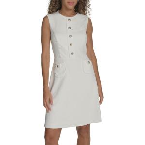 Tommy Hilfiger Women’s Pocketed Sleeveless Fit and Flare Dress(Ivory)