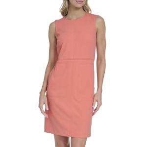 Tommy Hilfiger Women’s Sleeveless Crew Neck Scuba Crepe Sheath Mini Dress(Bloom)