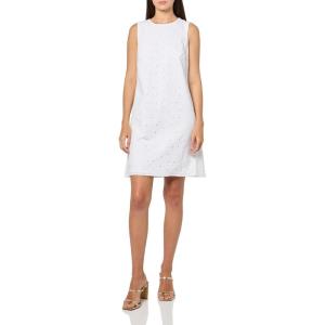 Tommy Hilfiger Women’s Sleeveless Meadow Eyelet Shift Dress(Bright White)