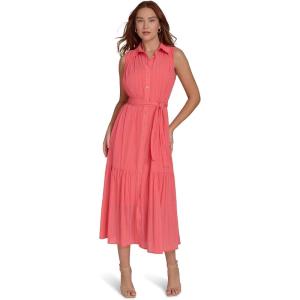 Tommy Hilfiger Women’s Sleeveless Midi Shirt Dress(Light Sherbet)