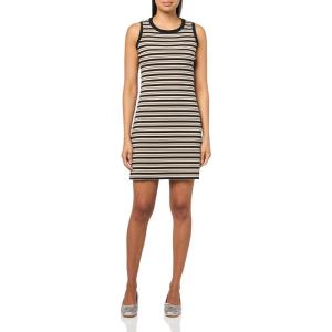 Tommy Hilfiger Women’s Sleeveless Rib Knit Chatham Tank Dress(Black/Khaki)