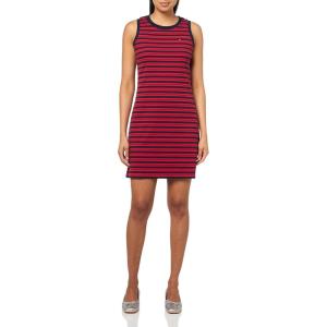 Tommy Hilfiger Women’s Sleeveless Rib Knit Chatham Tank Dress(Sky Captain/Scarlet)