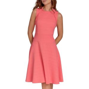 Tommy Hilfiger Women’s Sleeveless Scoop Neck Fit and Flare Dress(Sherbet)