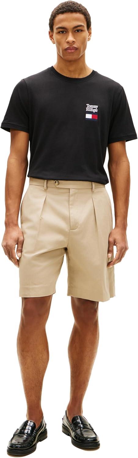 imageTommy Hilfiger Mens Short Sleeve Cotton Graphic TShirts with Embroidered Flag Logo DesignBlack