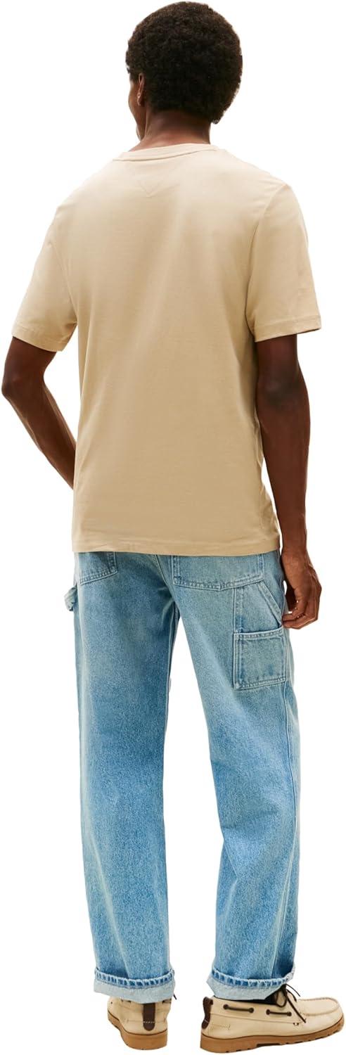 imageTommy Hilfiger Mens Short Sleeve Cotton Graphic TShirts with Printed TwoTone Logo GraphicSandalwood