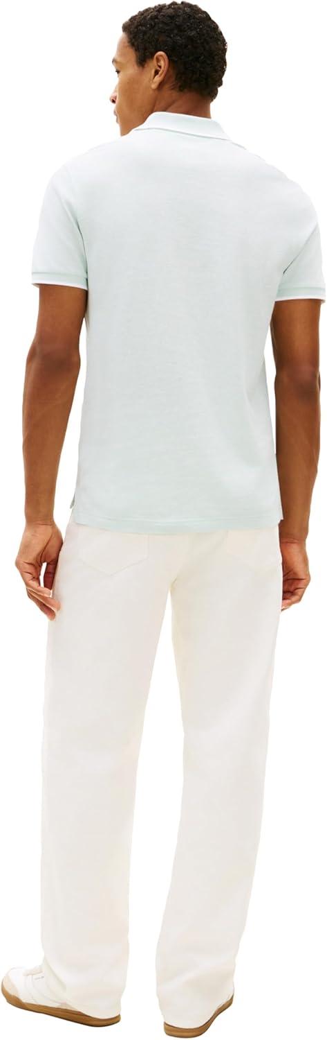 imageTommy Hilfiger Mens Short Sleeve Linen Polo Shirts in Regular FitCrushed Mint