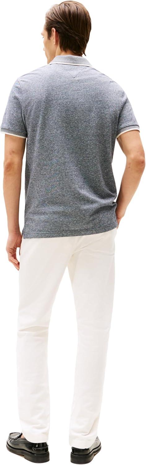 imageTommy Hilfiger Mens Short Sleeve Linen Polo Shirts in Regular FitDesert Sky