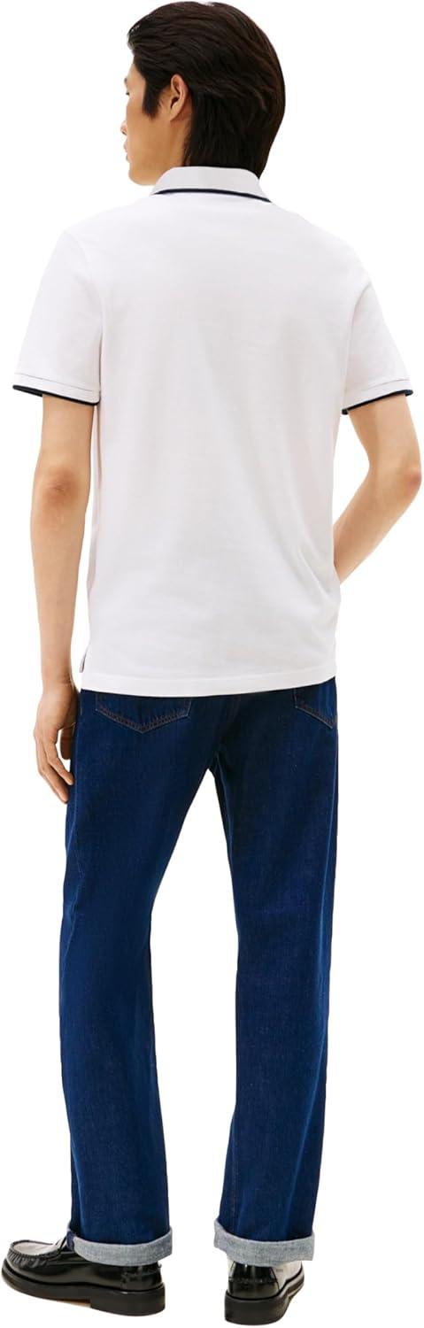 imageTommy Hilfiger Mens Short Sleeve Linen Polo Shirts in Regular FitWhite
