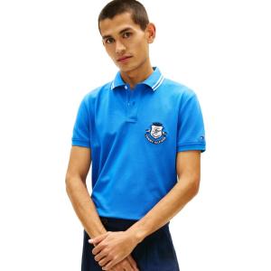 Tommy Hilfiger Men’s Short Sleeve Casual Polo Shirts in Regular Fit with Stretch and Embroidered Logo(Blue Orbit)