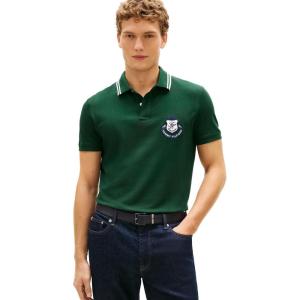 Tommy Hilfiger Men’s Short Sleeve Casual Polo Shirts in Regular Fit with Stretch and Embroidered Logo(Nocturnal Green)