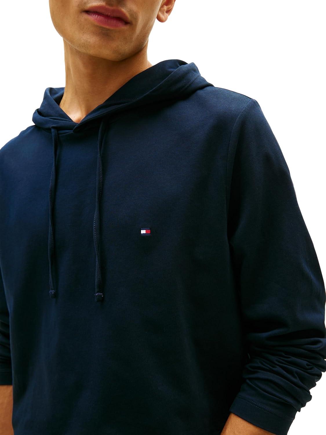 imageTommy Hilfiger Mens Lightweight Long Sleeve Pullover HoodieDesert Sky