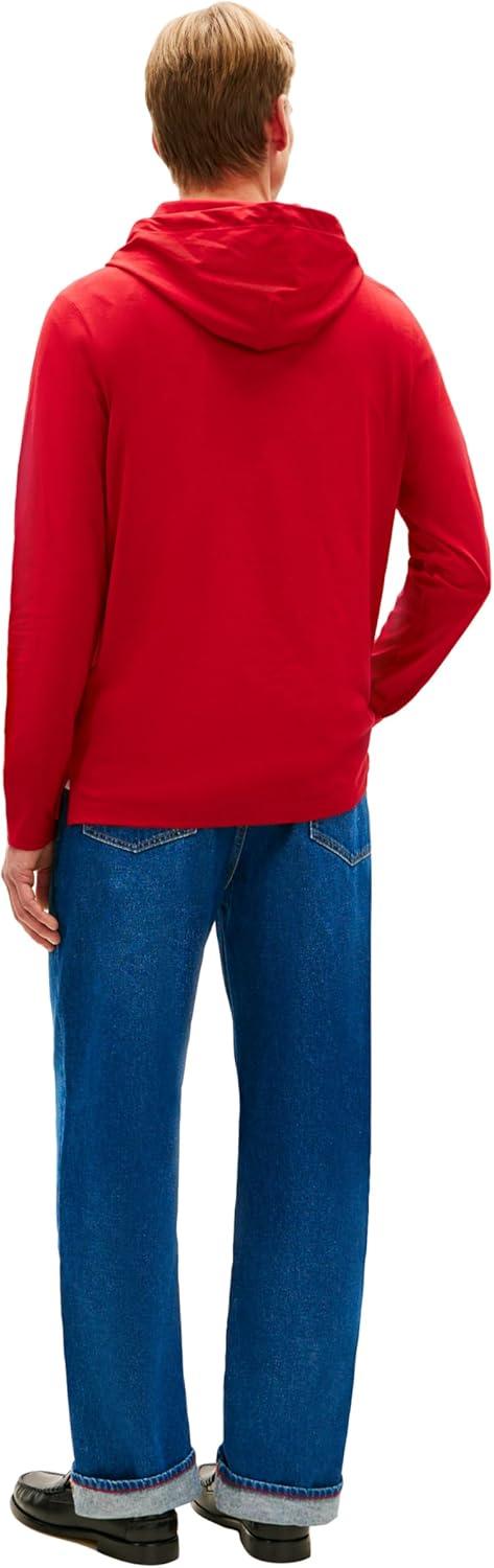 imageTommy Hilfiger Mens Lightweight Long Sleeve Pullover HoodieMedium Red