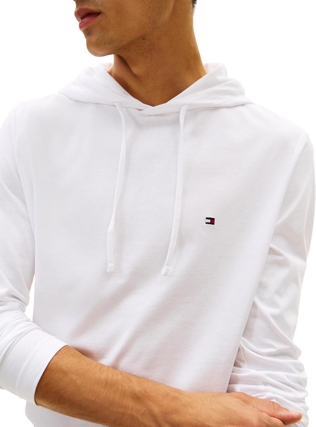 imageTommy Hilfiger Mens Lightweight Long Sleeve Pullover HoodieWhite