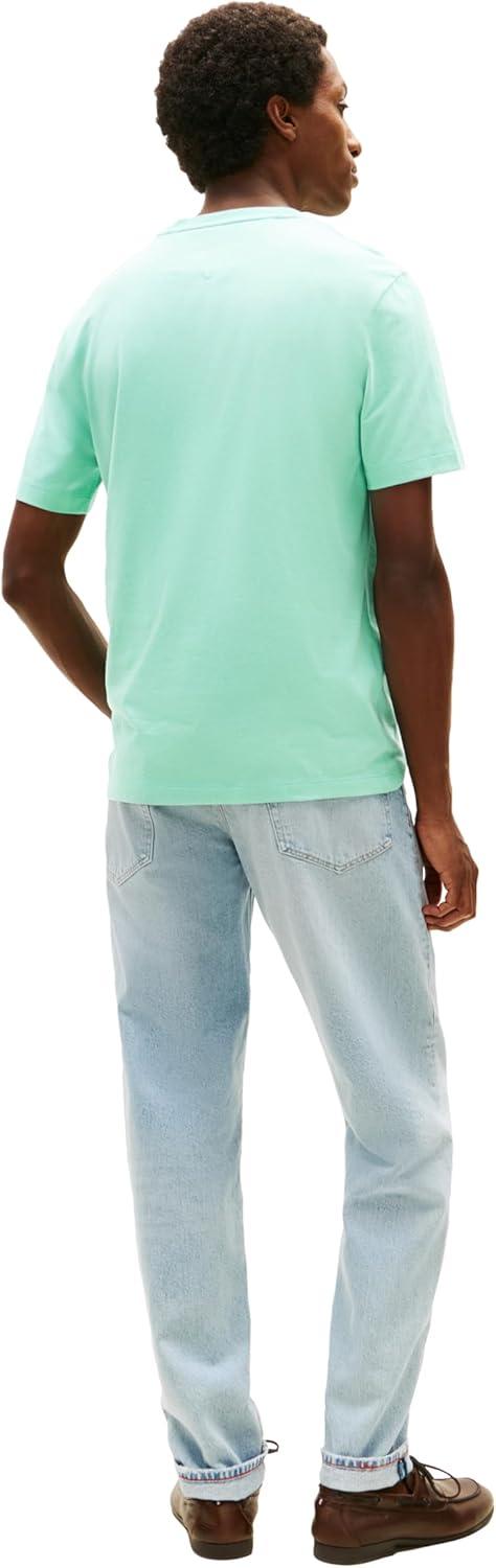 imageTommy Hilfiger Mens Short Sleeve Cotton Crewneck TShirts in Regular FitArctic Aqua