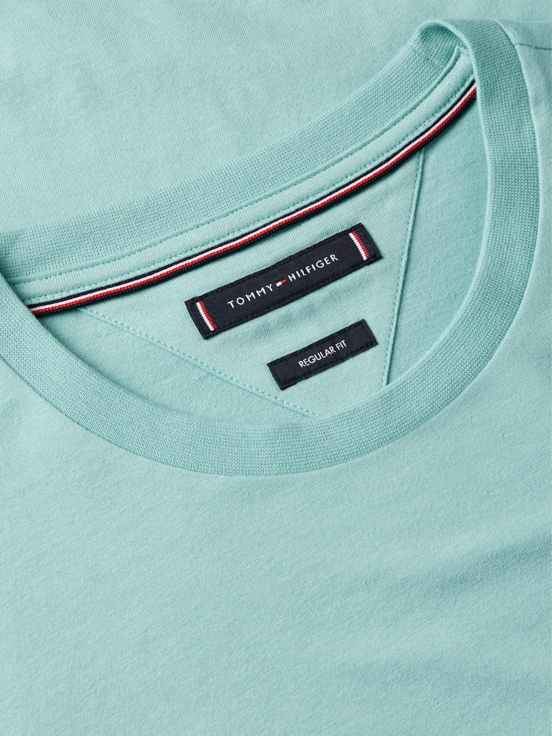 imageTommy Hilfiger Mens Short Sleeve Cotton Crewneck TShirts in Regular FitArctic Aqua