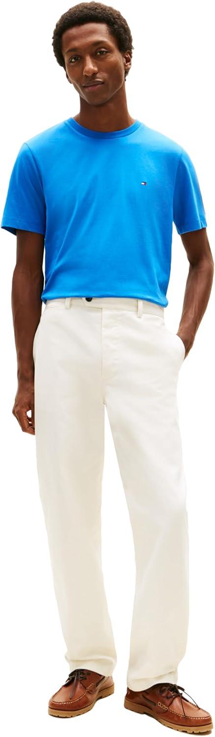 imageTommy Hilfiger Mens Short Sleeve Cotton Crewneck TShirts in Regular FitBlue Orbit