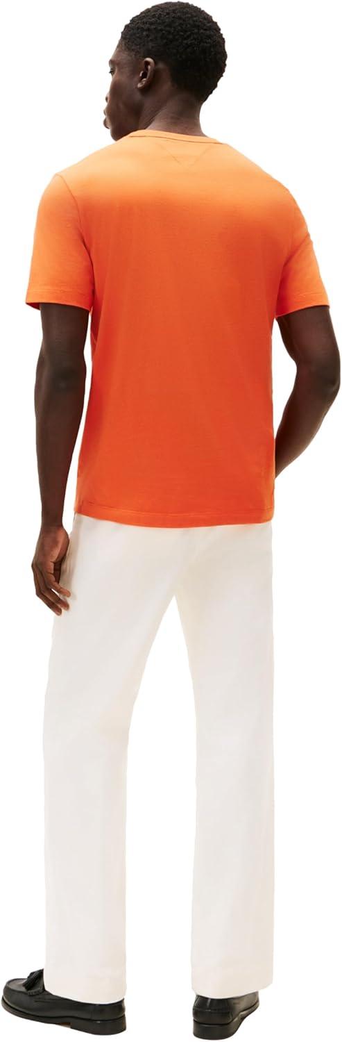 imageTommy Hilfiger Mens Short Sleeve Cotton Crewneck TShirts in Regular FitBrilliant Orange