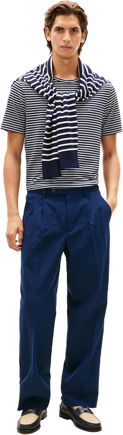 imageTommy Hilfiger Mens Short Sleeve Cotton Crewneck TShirts in Regular FitDesert Sky Ecru Stripe