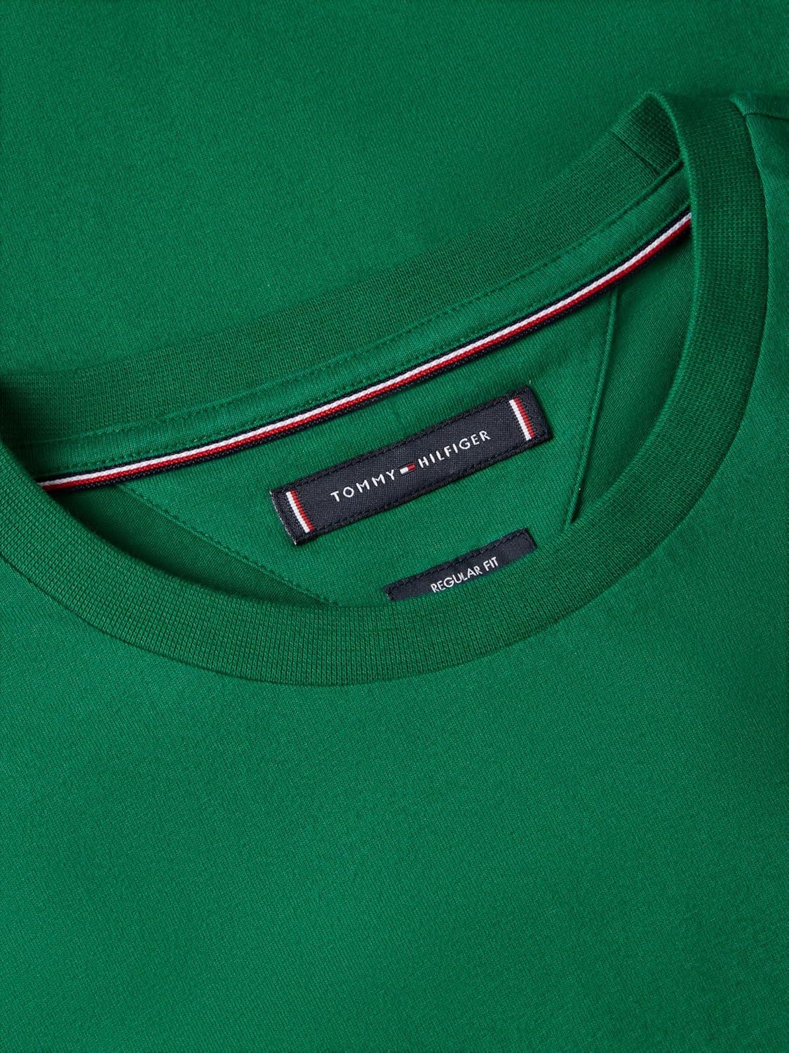 imageTommy Hilfiger Mens Short Sleeve Cotton Crewneck TShirts in Regular FitNouveau Green