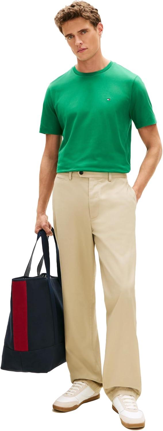 imageTommy Hilfiger Mens Short Sleeve Cotton Crewneck TShirts in Regular FitNouveau Green