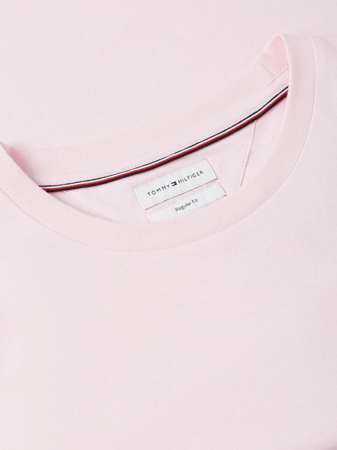 imageTommy Hilfiger Mens Short Sleeve Cotton Crewneck TShirts in Regular FitPink Lily