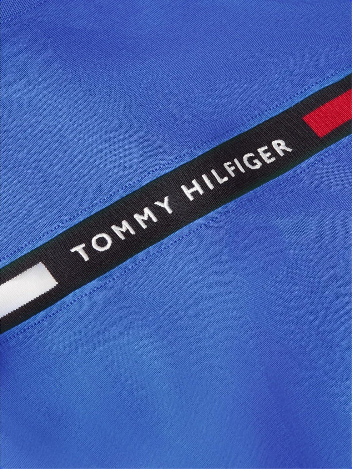 imageTommy Hilfiger Mens Short Sleeve Cotton Graphic TShirts with Chest Logo DesignsBlue Orbit