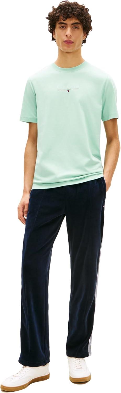 imageTommy Hilfiger Mens Short Sleeve Cotton Graphic TShirts with Embroidered Logo amp Flag GraphicCrushed Mint