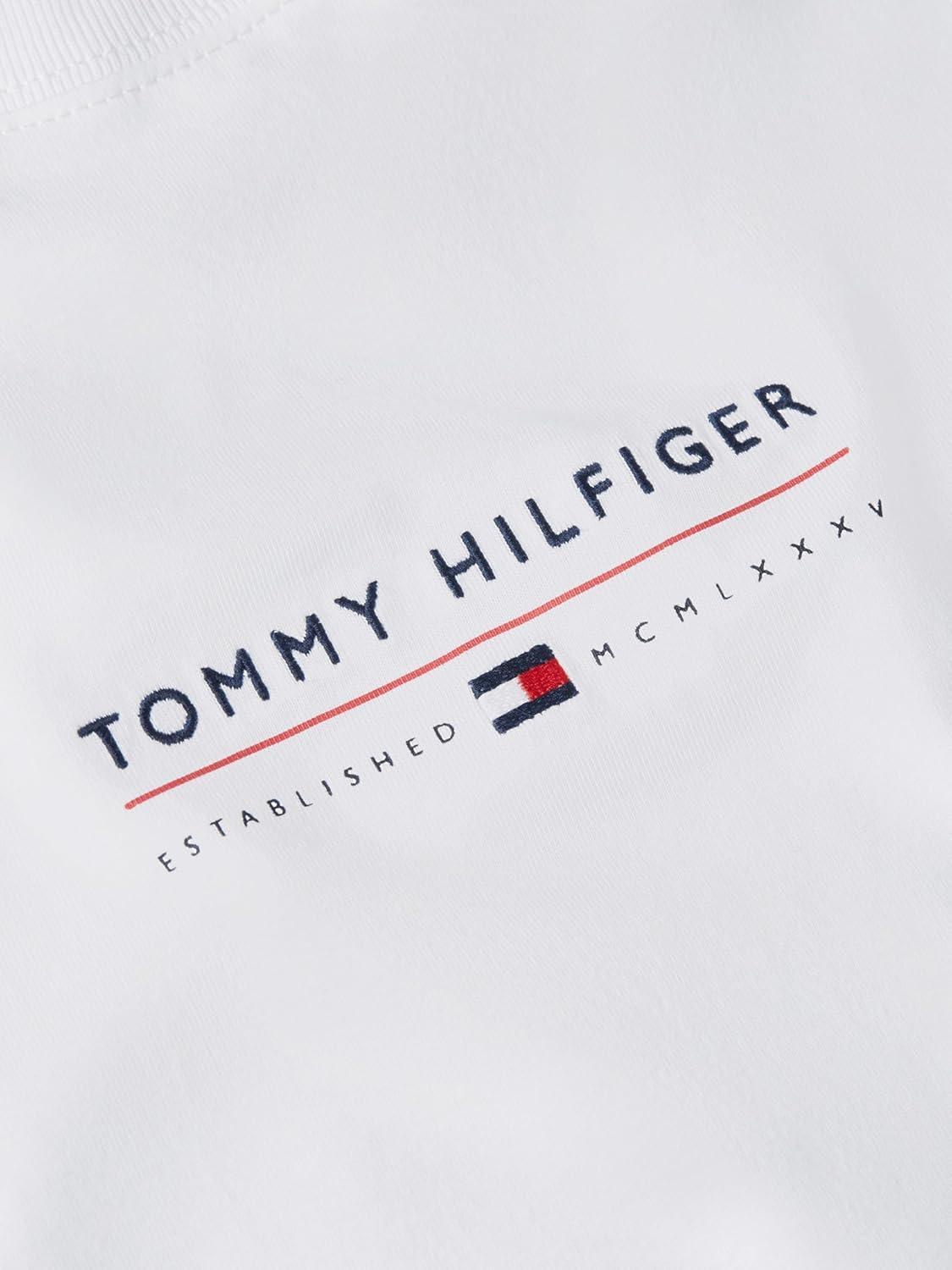 imageTommy Hilfiger Mens Short Sleeve Cotton Graphic TShirts with Embroidered Logo amp Flag GraphicWhite