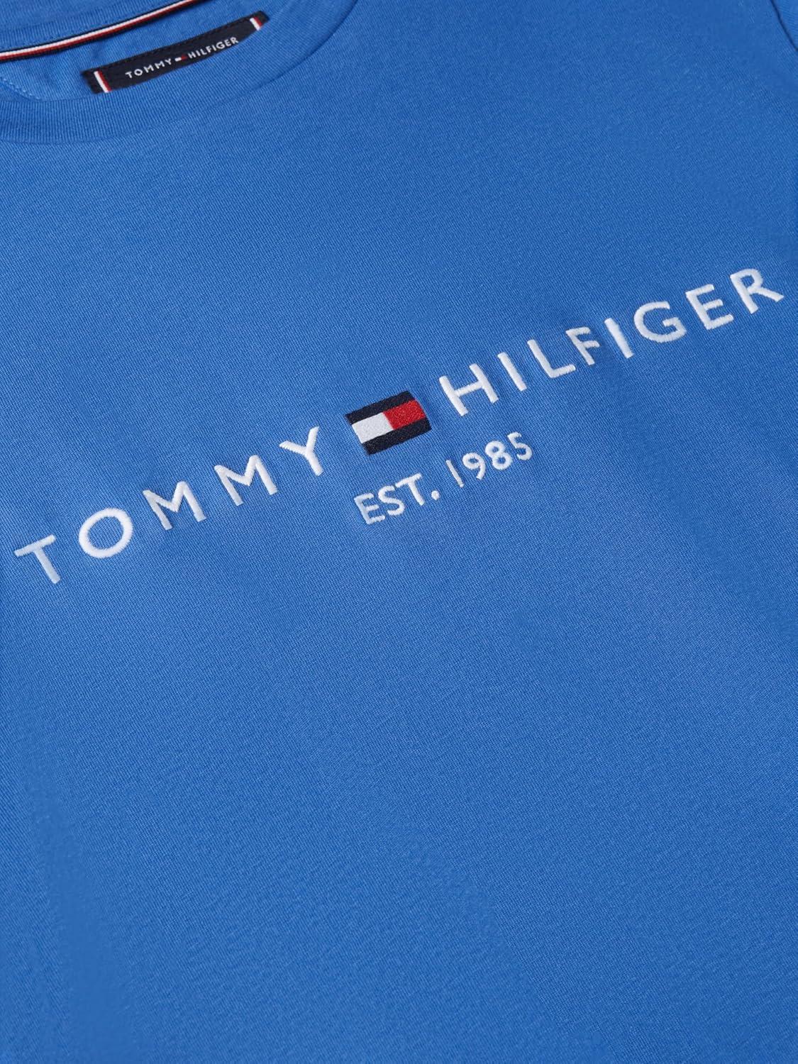 imageTommy Hilfiger Mens Short Sleeve Cotton Graphic TShirts with Embroidered LogoBlue Orbit