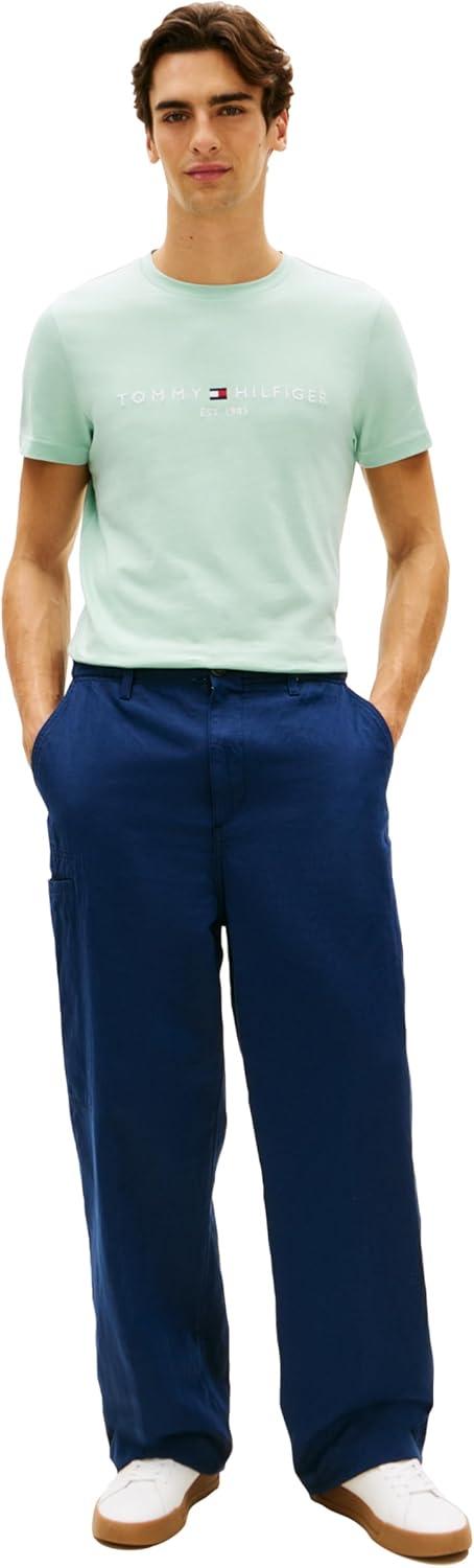 imageTommy Hilfiger Mens Short Sleeve Cotton Graphic TShirts with Embroidered LogoCrushed Mint