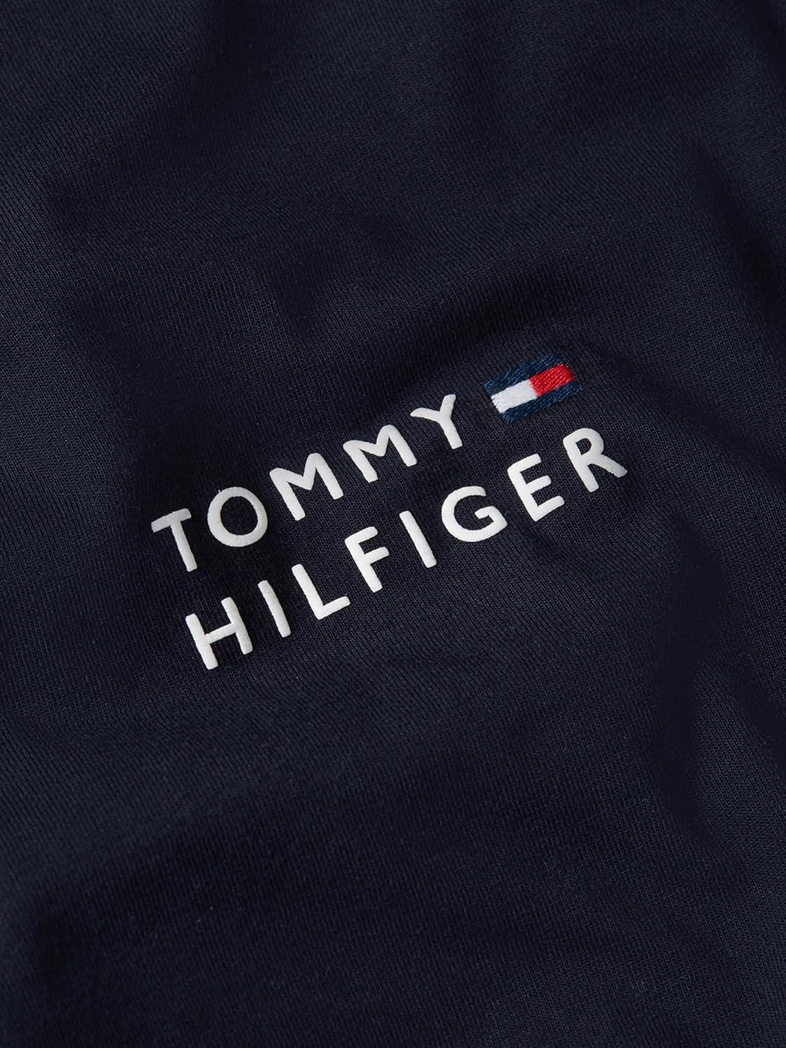 imageTommy Hilfiger Mens Short Sleeve Cotton Graphic TShirts with Embroidered Stacked GraphicDesert Sky