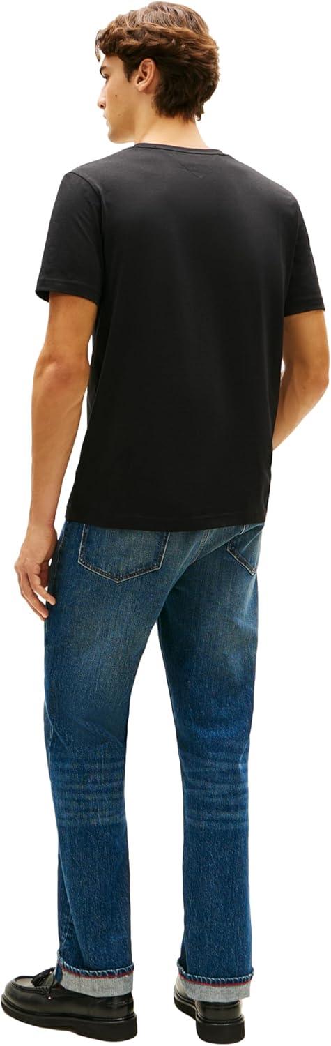 imageTommy Hilfiger Mens Short Sleeve Cotton Graphic TShirts with Printed Flag Graphic Also Available in Big and TallBlack