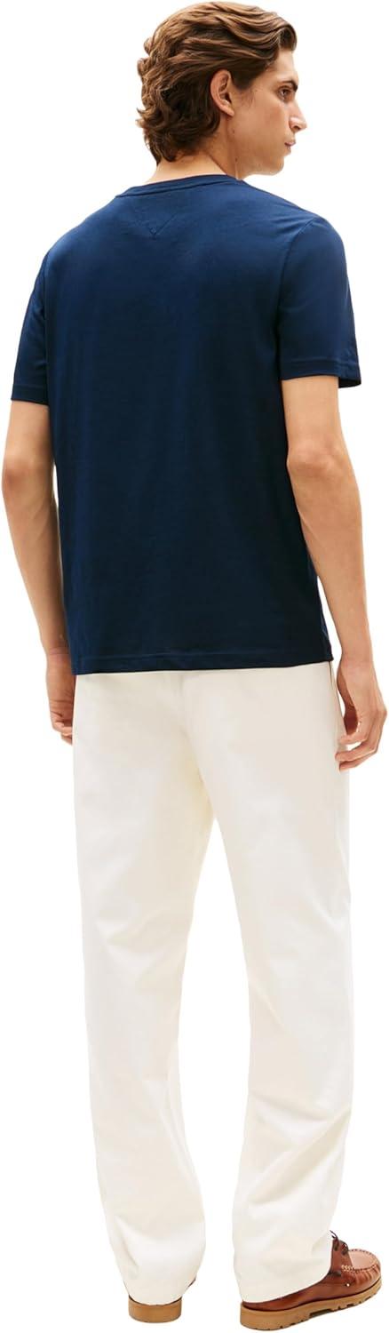 imageTommy Hilfiger Mens Short Sleeve Cotton Graphic TShirts with Printed Flag Graphic Also Available in Big and TallDesert Sky