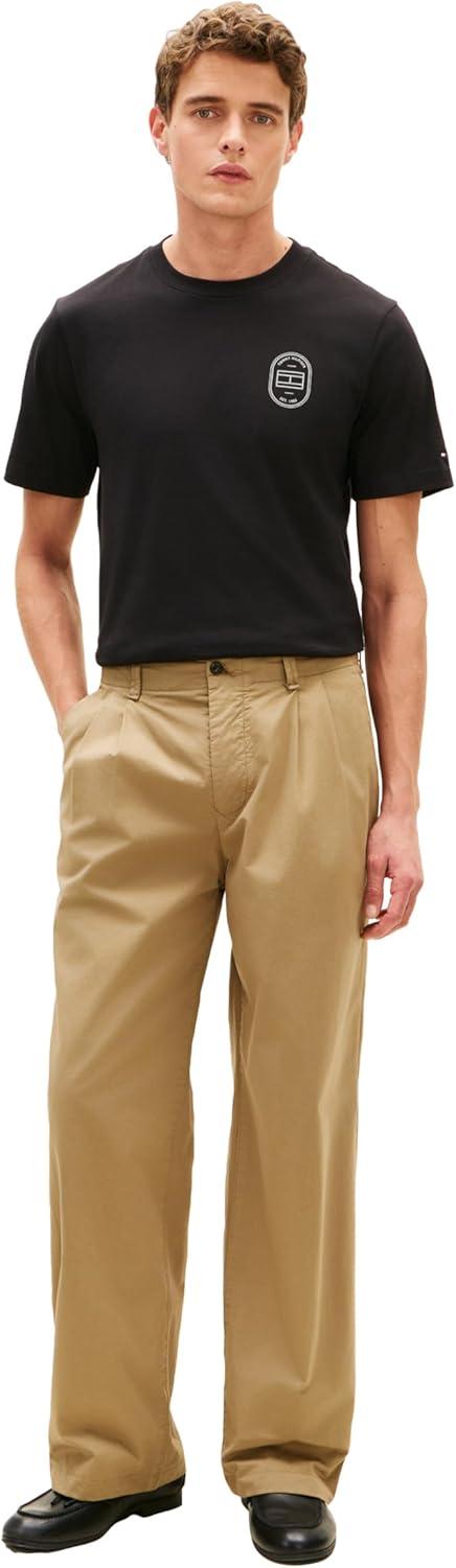 imageTommy Hilfiger Mens Short Sleeve Cotton Graphic TShirts with Printed Flag LogoBlack
