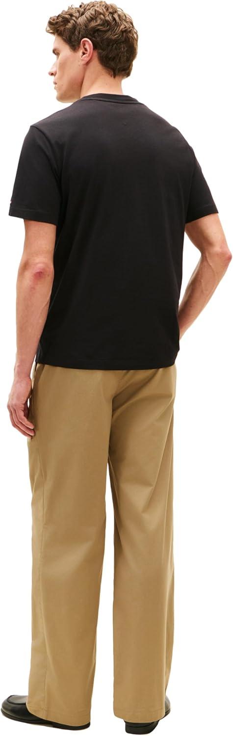 imageTommy Hilfiger Mens Short Sleeve Cotton Graphic TShirts with Printed Flag LogoBlack