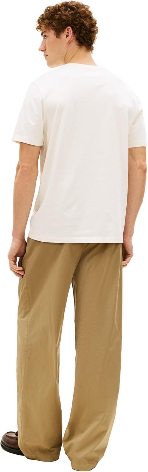 imageTommy Hilfiger Mens Short Sleeve Cotton Graphic TShirts with Printed Heritage Label DesignIvory Petal