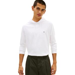 Tommy Hilfiger Men’s Lightweight Long Sleeve Pullover Hoodie(White)