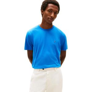 Tommy Hilfiger Men’s Short Sleeve Cotton Crewneck T-Shirts in Regular Fit(Blue Orbit)