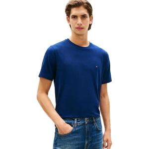 Tommy Hilfiger Men’s Short Sleeve Cotton Crewneck T-Shirts in Regular Fit(Carbon Navy)