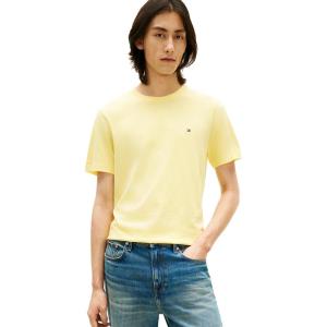 Tommy Hilfiger Men’s Short Sleeve Cotton Crewneck T-Shirts in Regular Fit(Citronella)