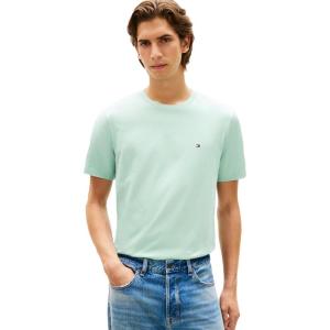 Tommy Hilfiger Men’s Short Sleeve Cotton Crewneck T-Shirts in Regular Fit(Crushed Mint)