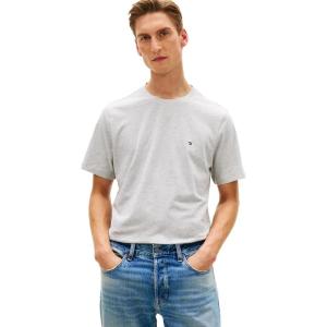 Tommy Hilfiger Men’s Short Sleeve Cotton Crewneck T-Shirts in Regular Fit(Light Grey Heather)