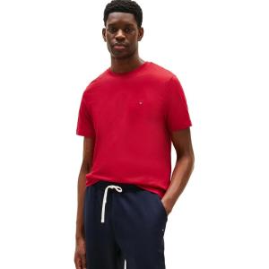 Tommy Hilfiger Men’s Short Sleeve Cotton Crewneck T-Shirts in Regular Fit(Medium Red)
